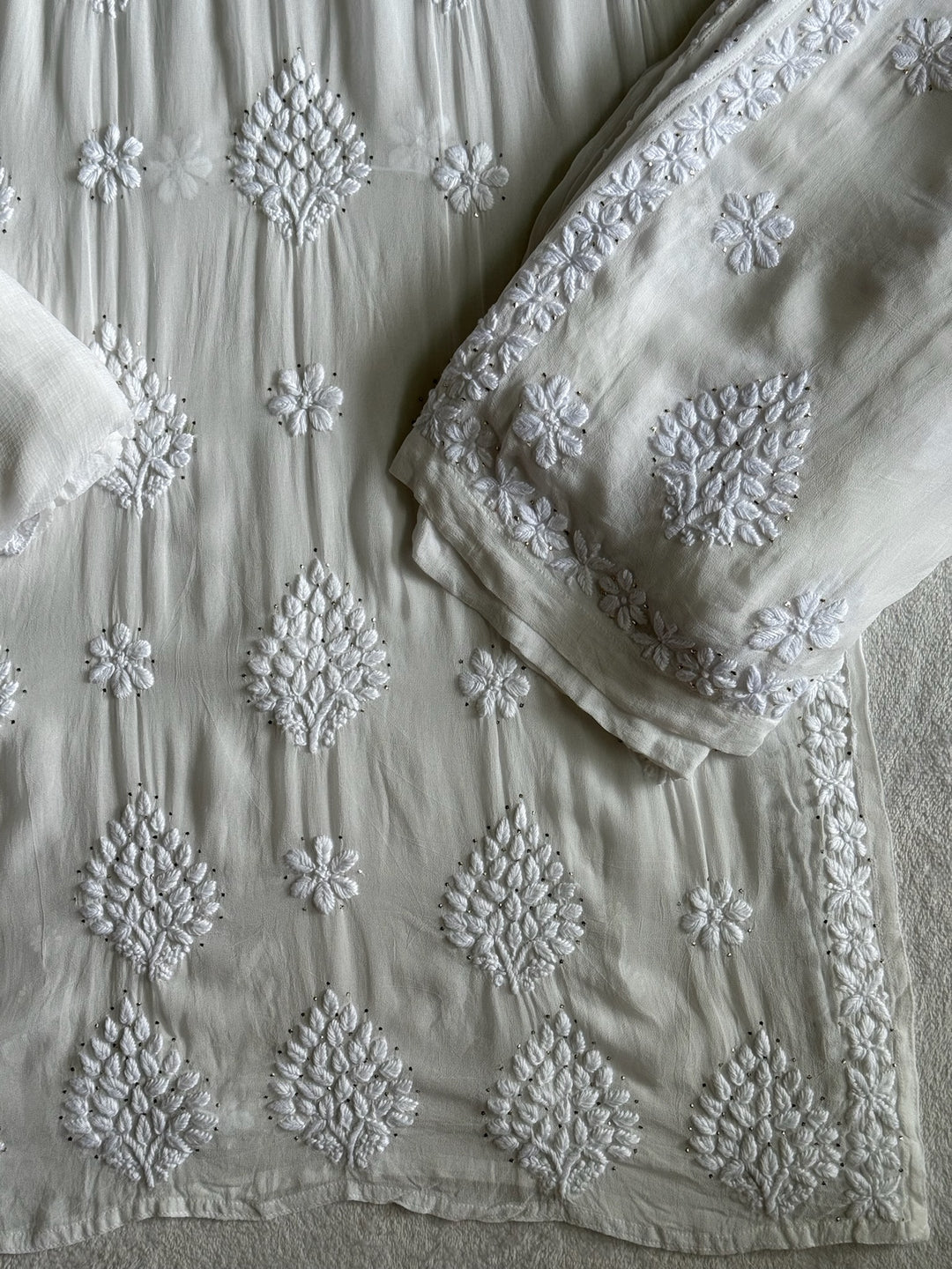 Noor Viscose Georgette Mukaish Set With 3D Handwork