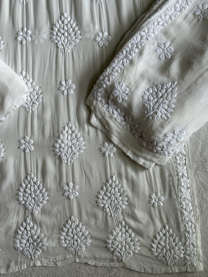 Noor Viscose Georgette Mukaish Set With 3D Handwork