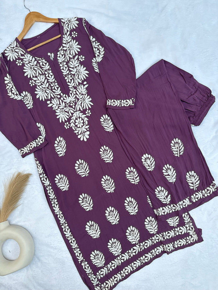 Zara Modal Chikankari Set