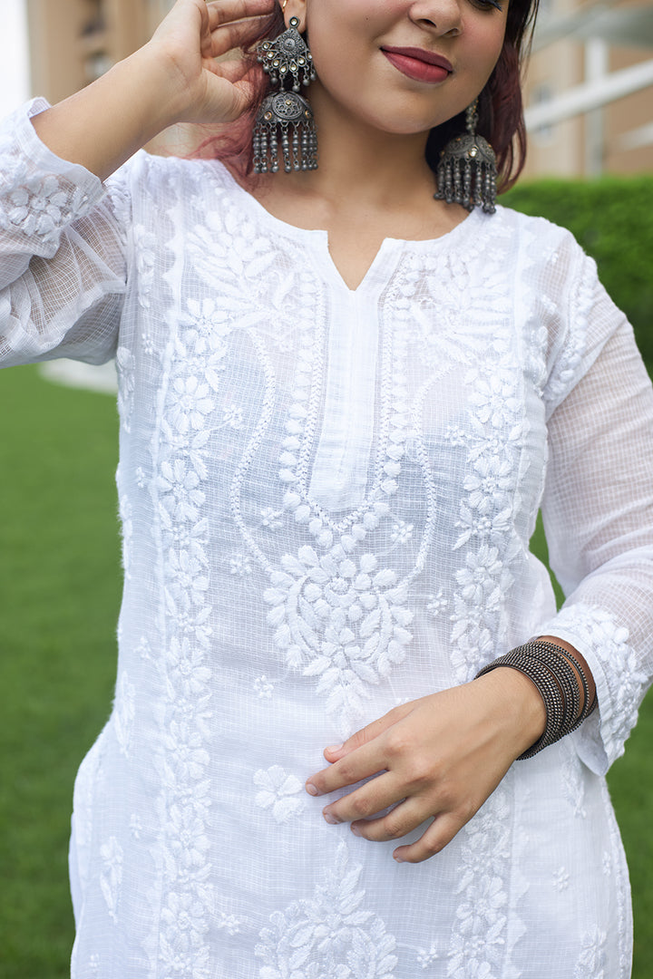 Saba Kota White Chikankari Set