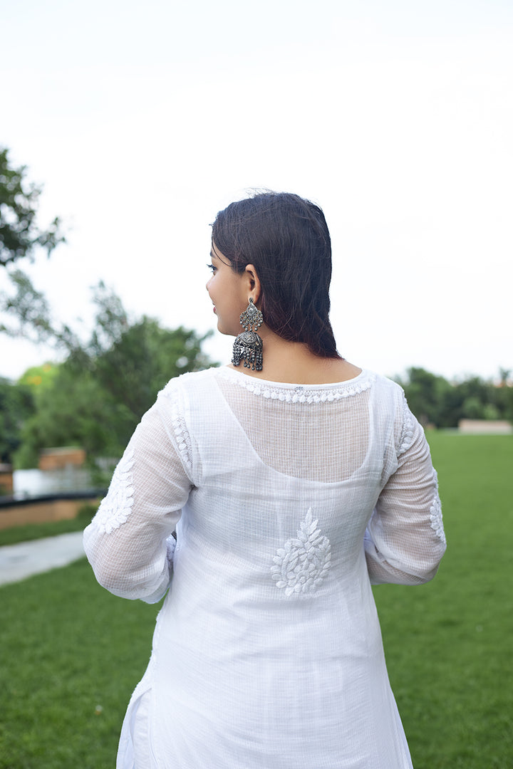 Saba Kota White Chikankari Set