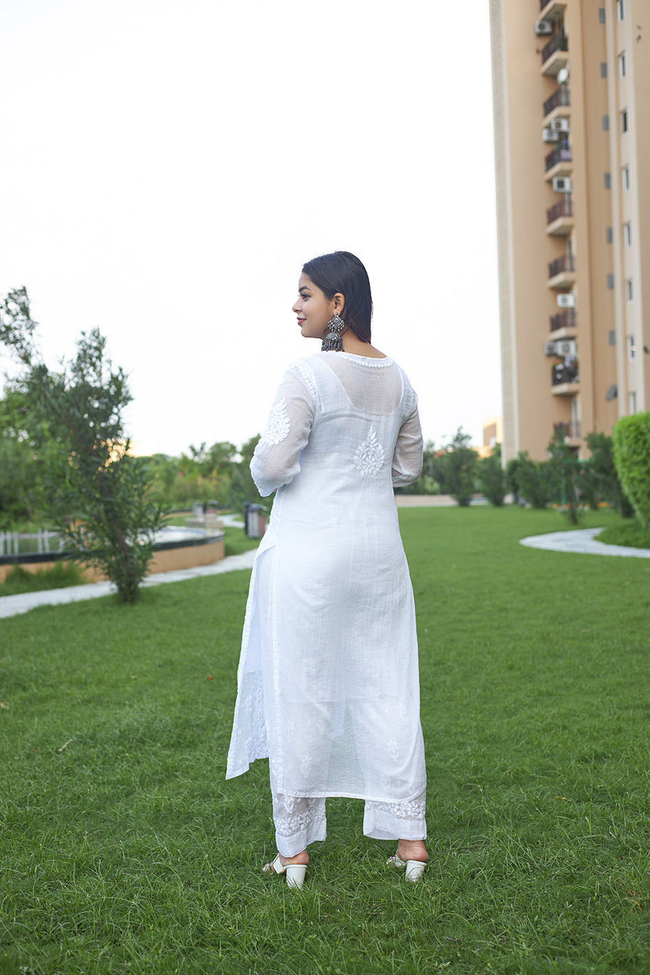 Saba Kota White Chikankari Set