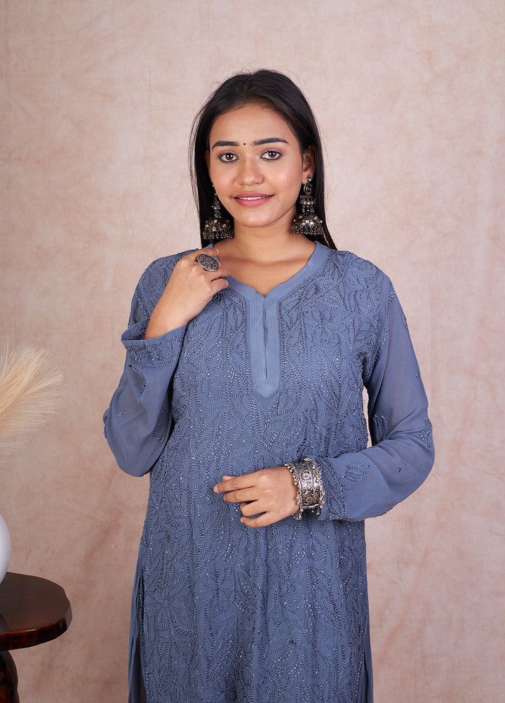 Viscose Resham Thread Short Kurta