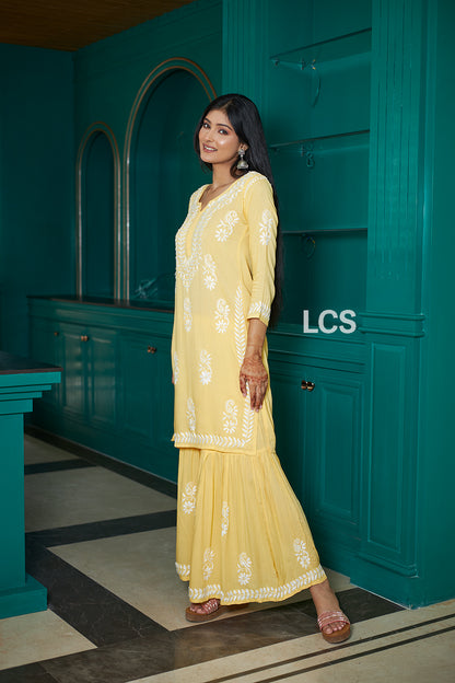 Nora Chikankari Modal Gharara Set