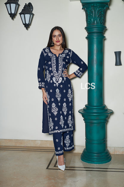 Akriti Modal Chikankari Kurta Plazzo Set