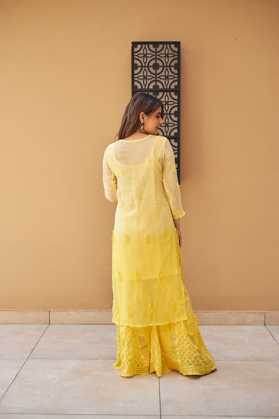 LCS Ombre Yellow Mukaish Set