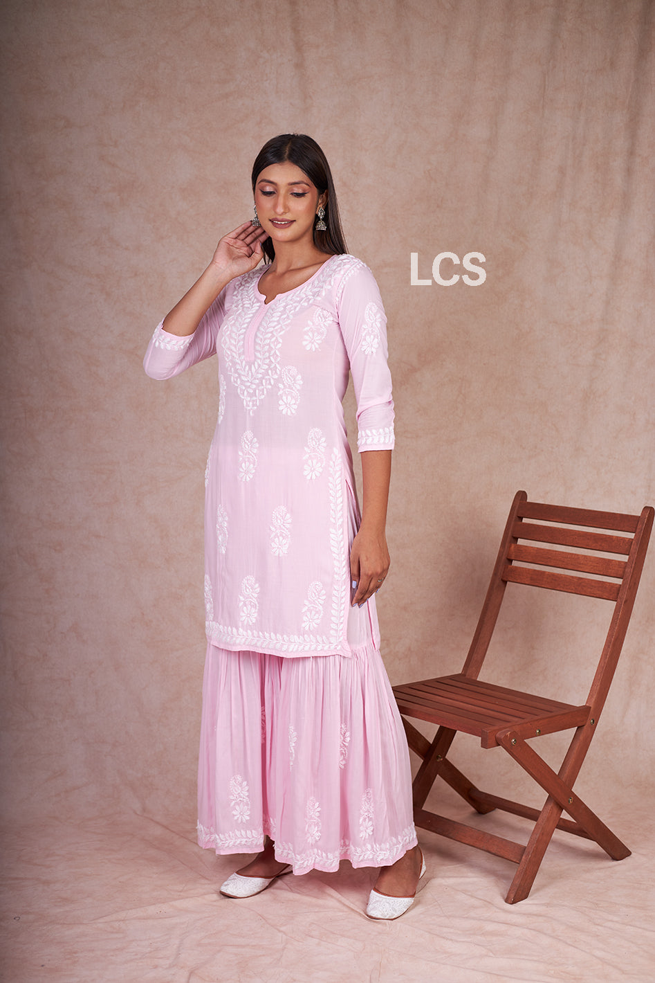 Nora Chikankari Modal Gharara Set