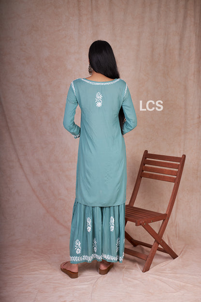 Nora Chikankari Modal Gharara Set