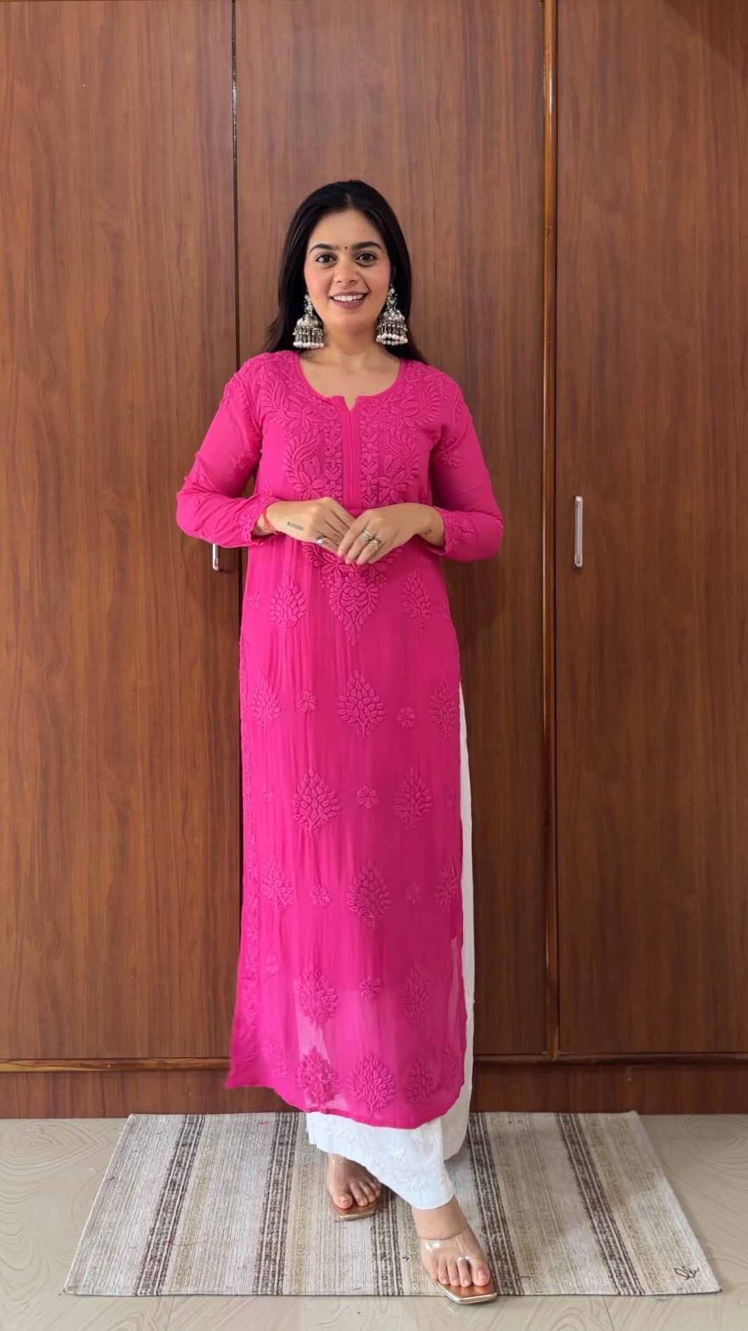 Santoshi Megharaj in Viscose Georgette Kurta With 3D Handwork