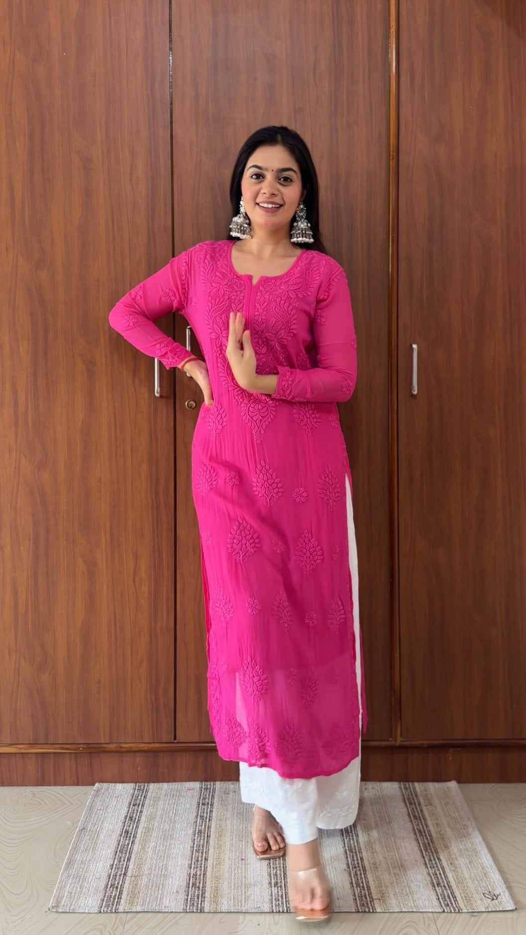 Santoshi Megharaj in Viscose Georgette Kurta With 3D Handwork