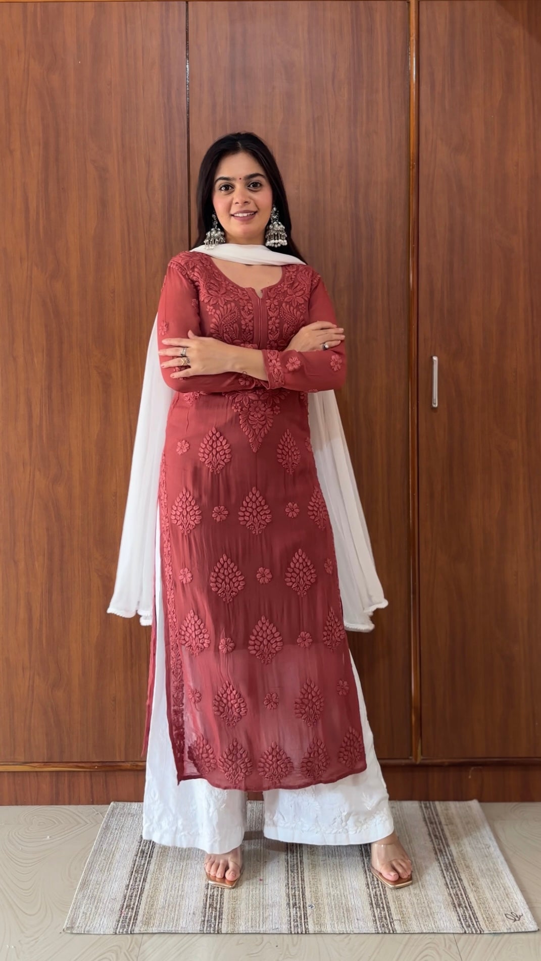 Santoshi Megharaj in Viscose Georgette Kurta With 3D Handwork