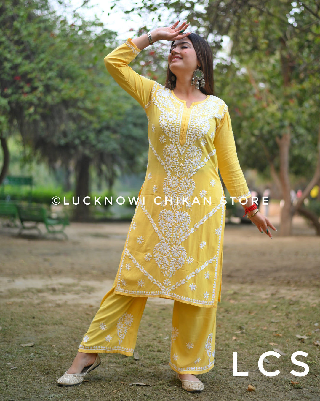 Sara Modal Chikankari Plazzo Set