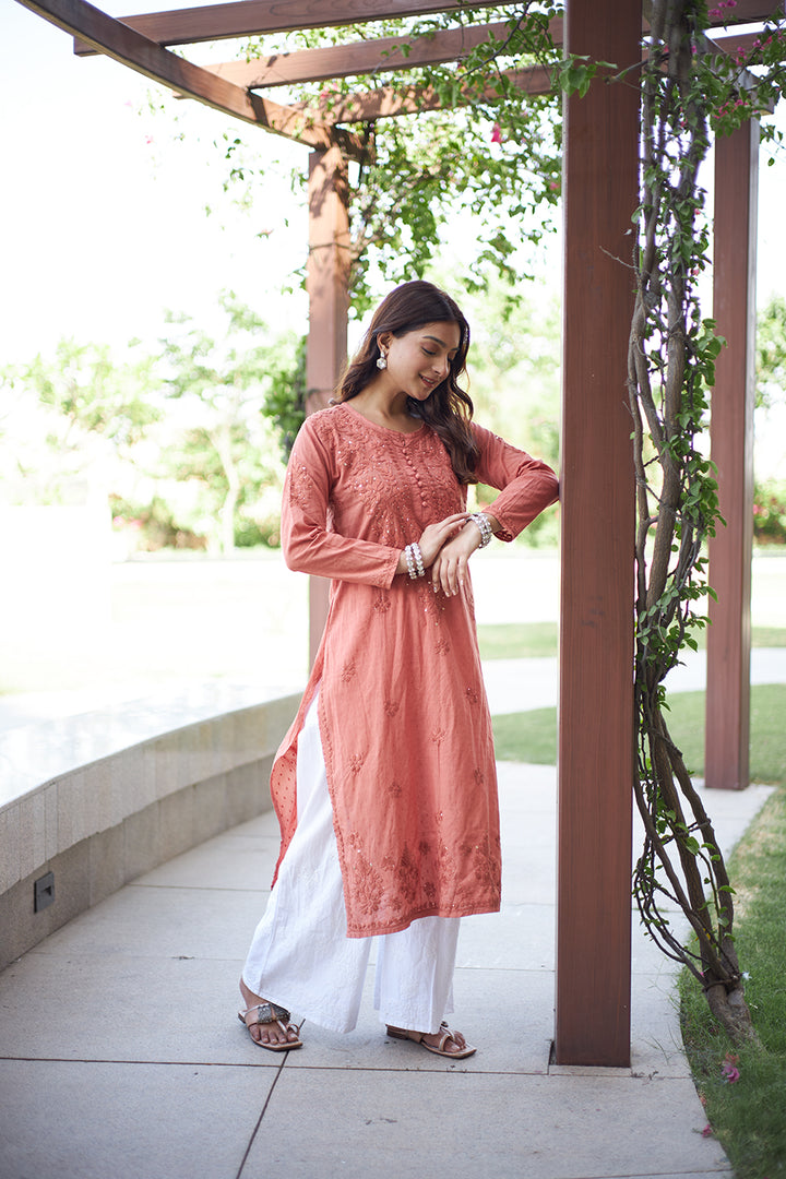 Rehmat Cotton Mukaish Kurta