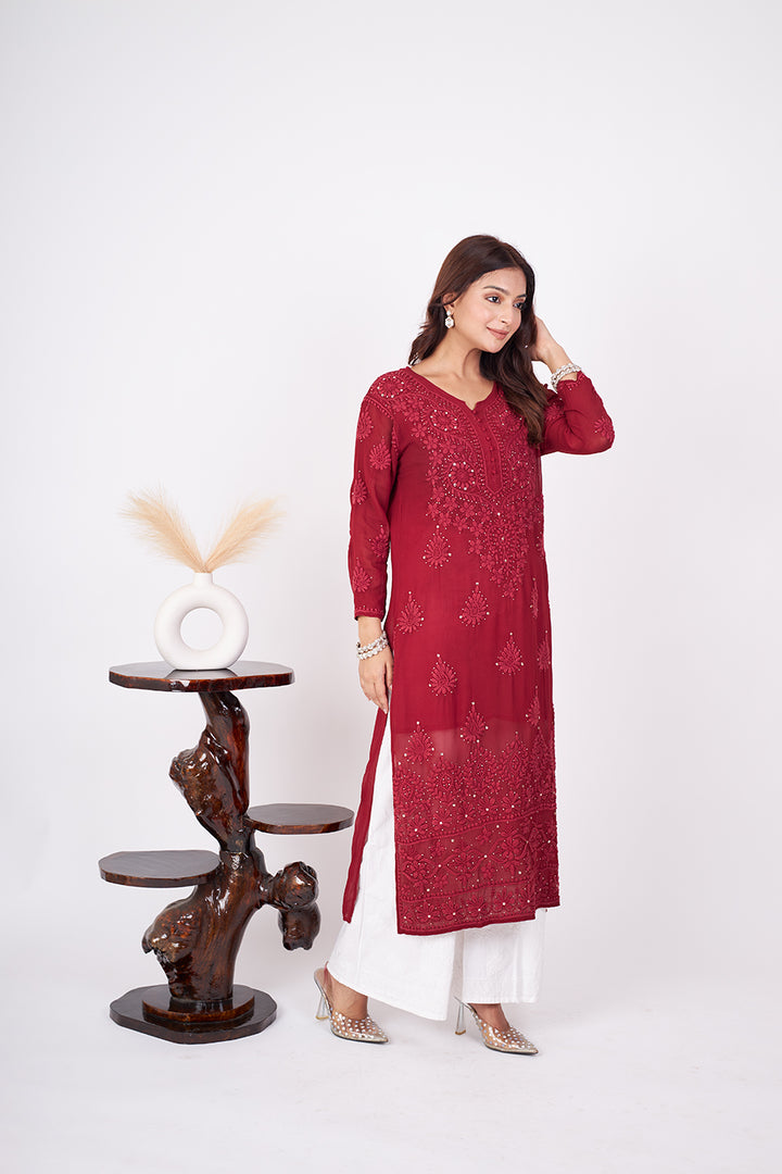 Viscose 3D Mukaish Work Kurta