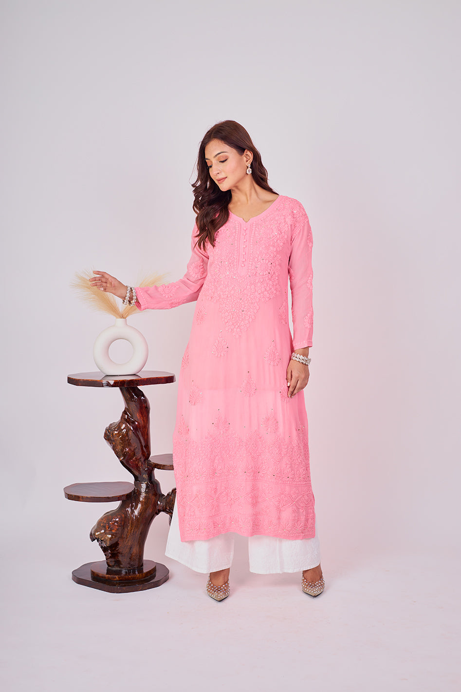 Viscose 3D Mukaish Work Kurta