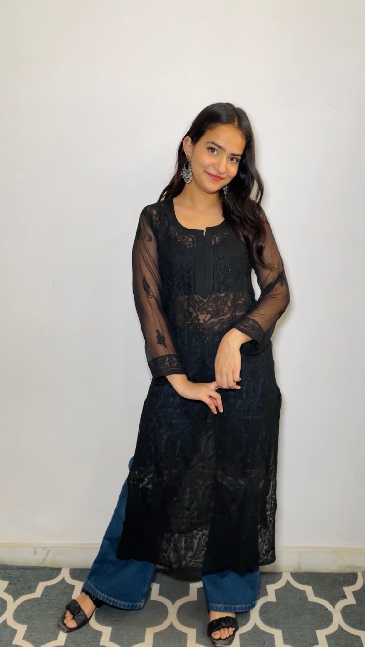 Georgette Black Kurta