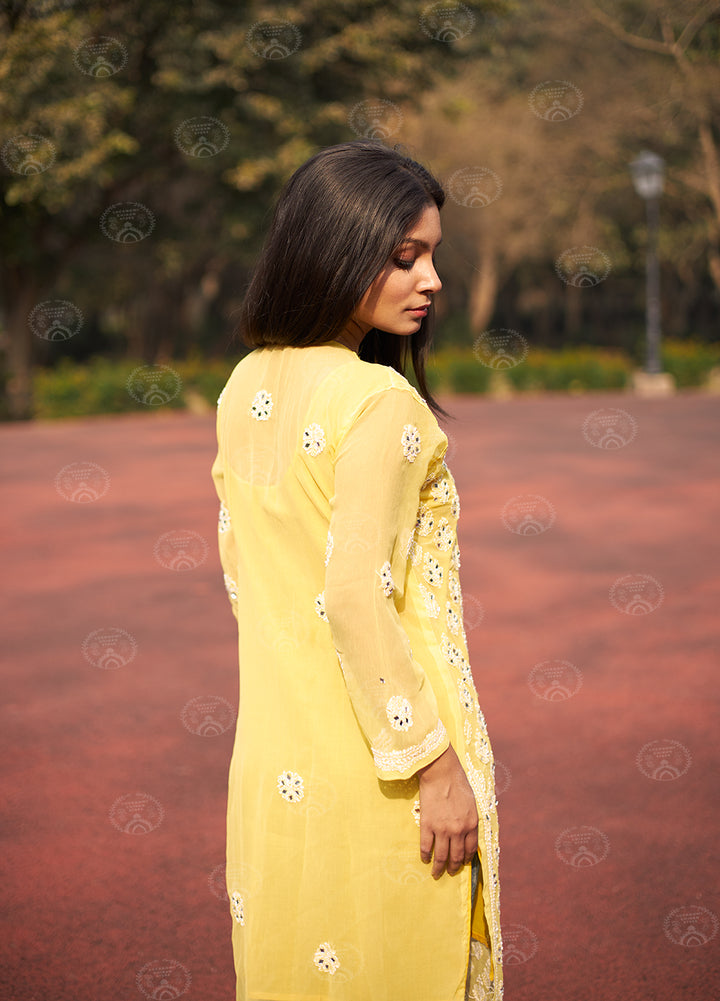 Georgette Booti Jaal Mirror Kurta