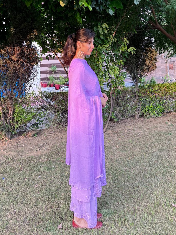 Viscose Georgette Straight Kurta Set With 3D Work