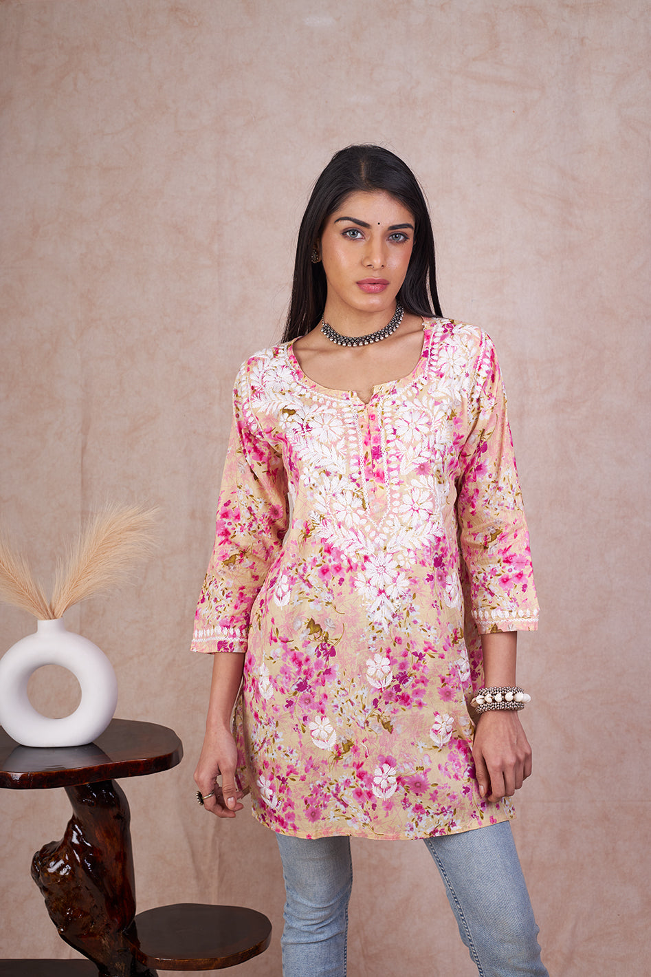 Jugni Mulmul Short Kurta