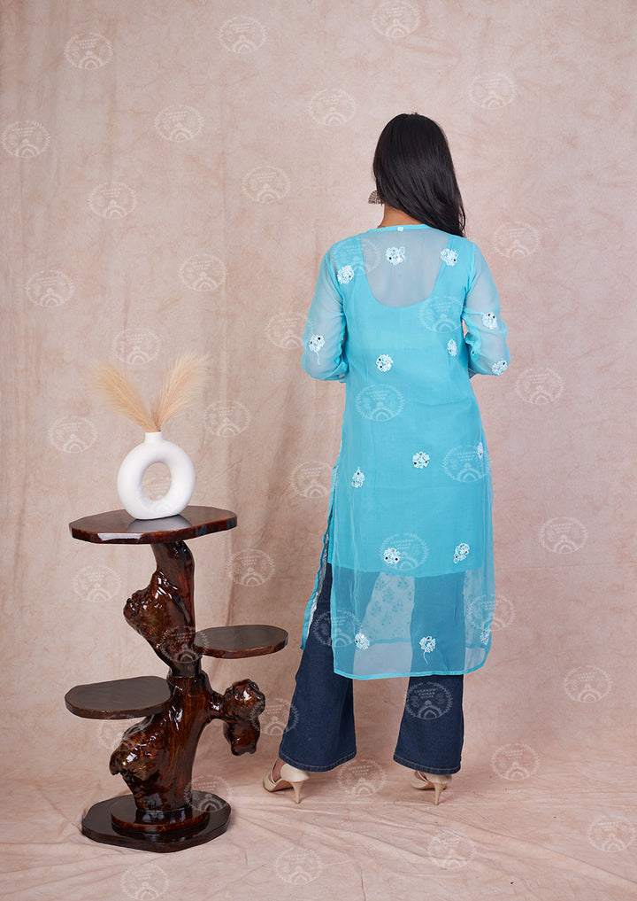 Georgette Booti Jaal Mirror Kurta