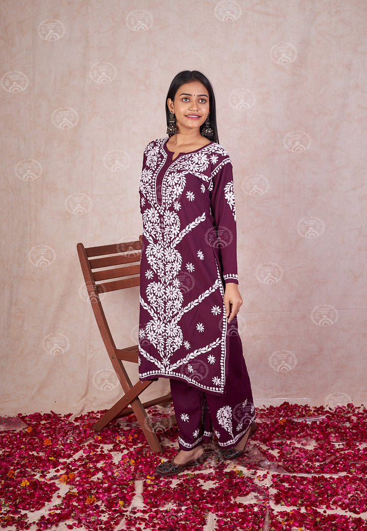 Sara Modal Chikankari Plazzo Set