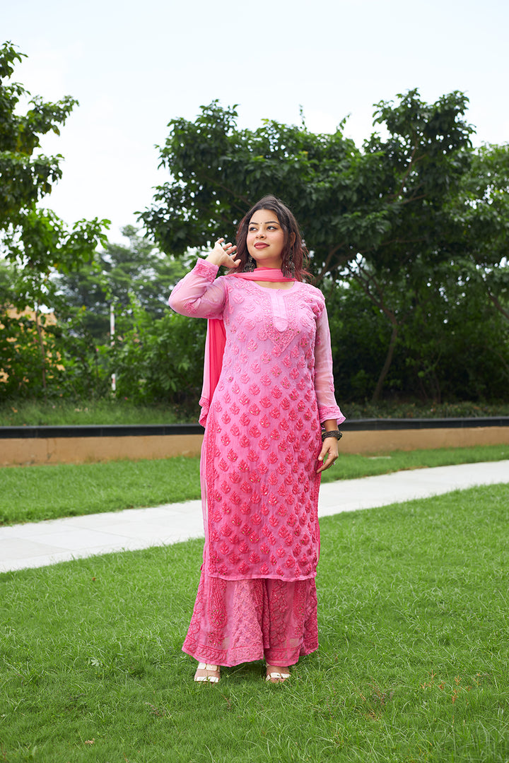 LCS Ombre Pink Mukaish Set