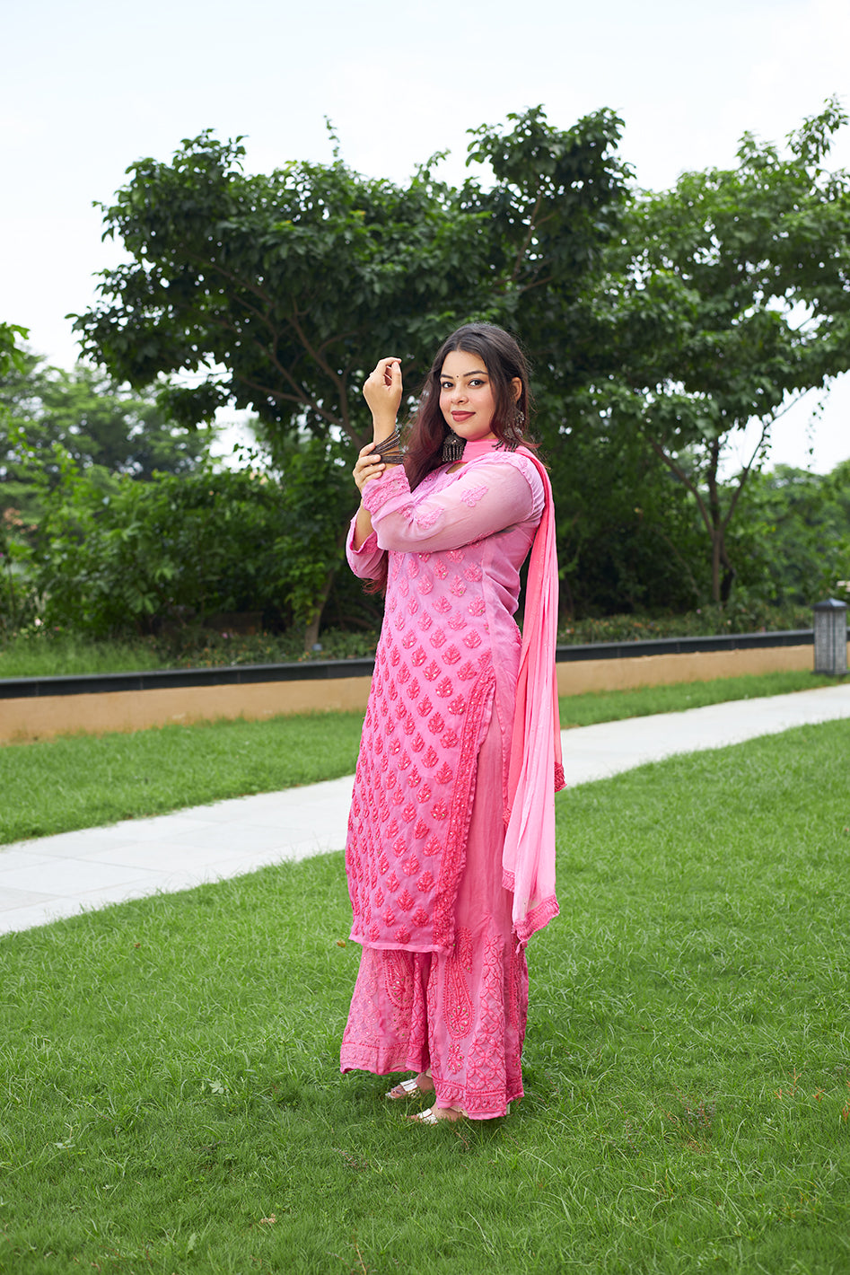 LCS Ombre Pink Mukaish Set