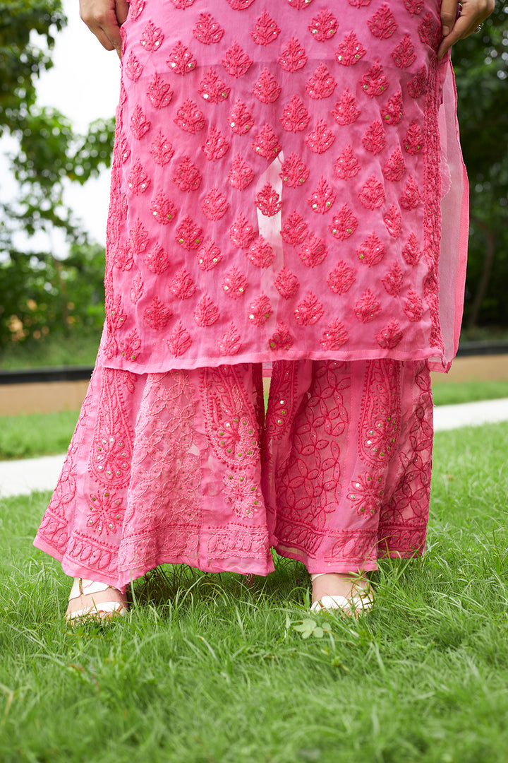 LCS Ombre Pink Mukaish Set