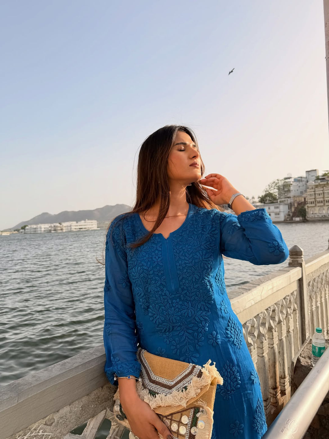 Viscose Georgette Kurta With 3D Handwork