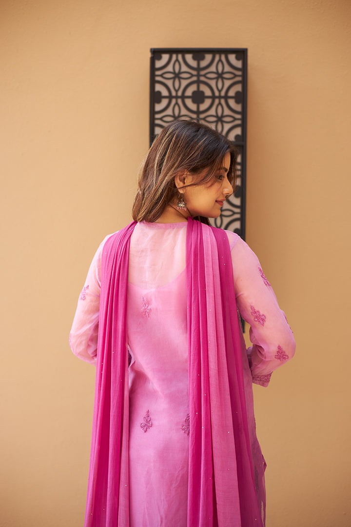 georgette chikankari kurti