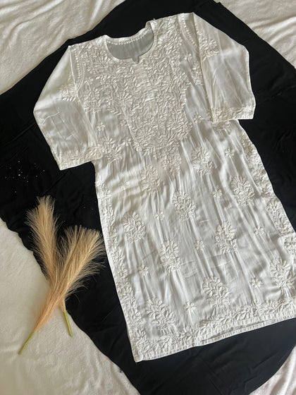 lucknowi chikan long kurta