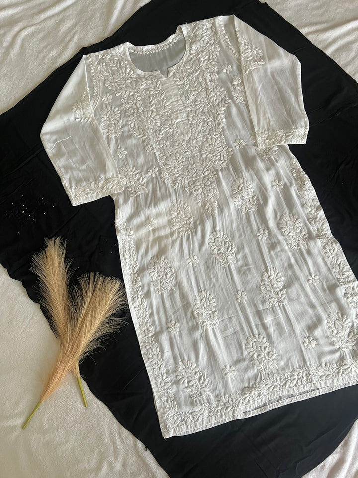 lucknowi chikan long kurta