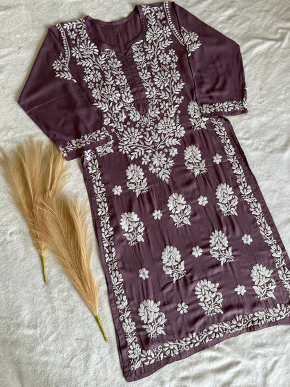 lucknowi chikan long kurta