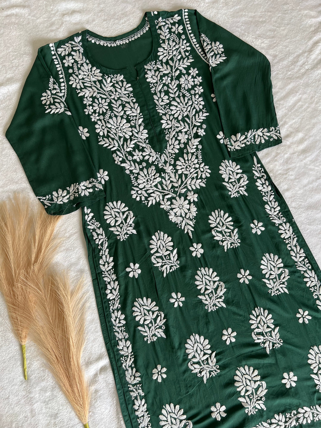 lucknowi chikan long kurta