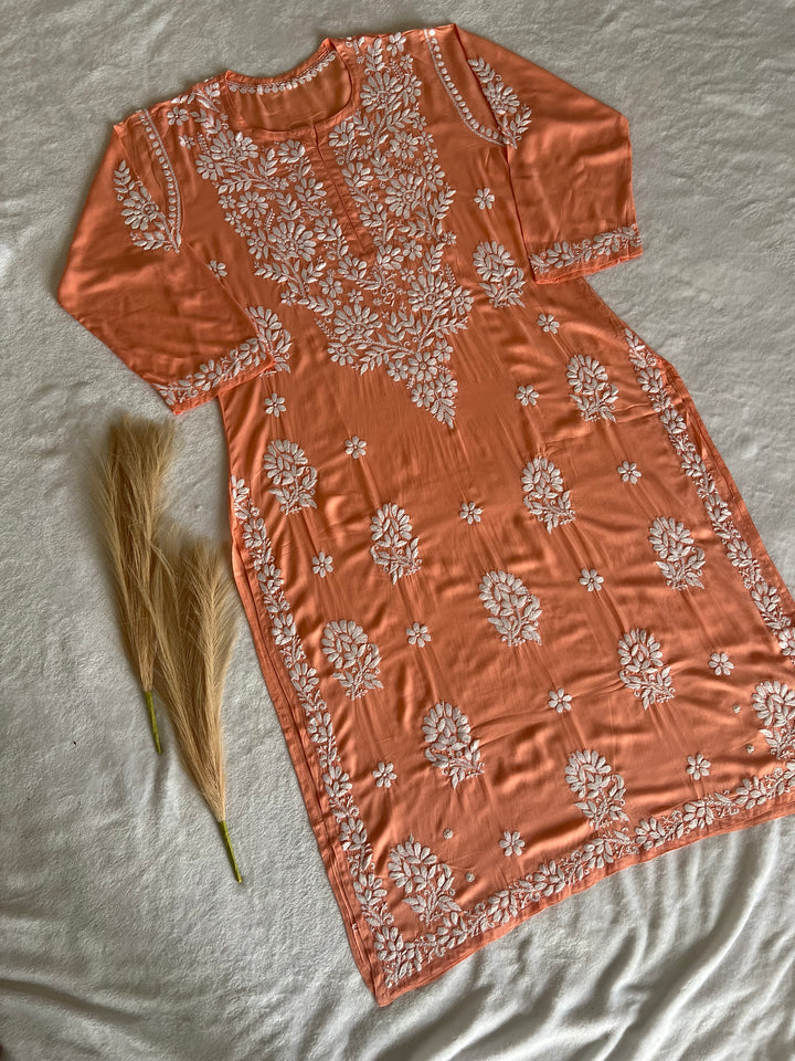lucknowi chikan long kurta