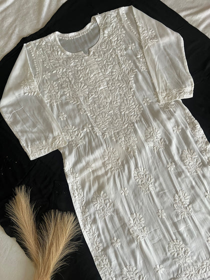 lucknowi chikan long kurta