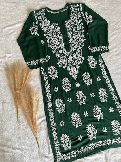 lucknowi chikan long kurta