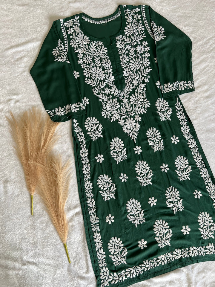 lucknowi chikan long kurta