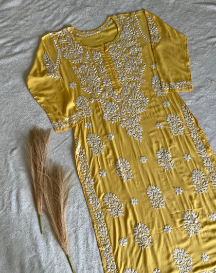 lucknowi chikan long kurta