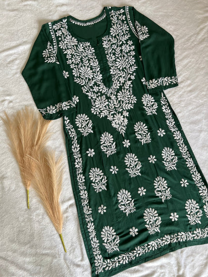 lucknowi chikan long kurta