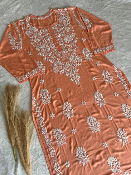 lucknowi chikan long kurta