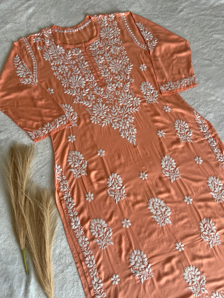 lucknowi chikan long kurta