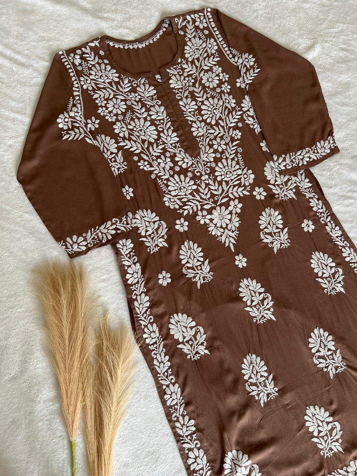 lucknowi chikan long kurta