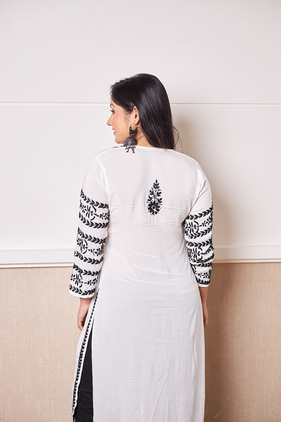white georgette kurti