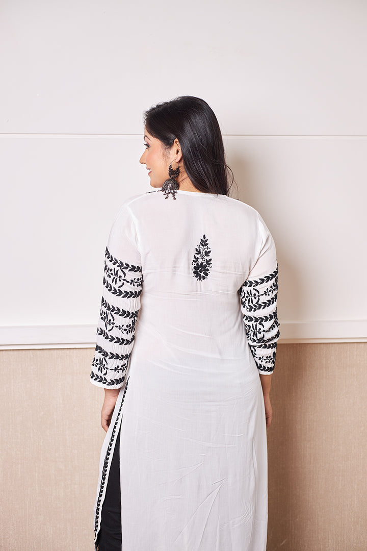 white georgette kurti
