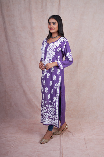 lucknowi chikan long kurta