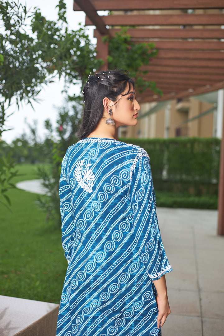 rayon foil print kurti