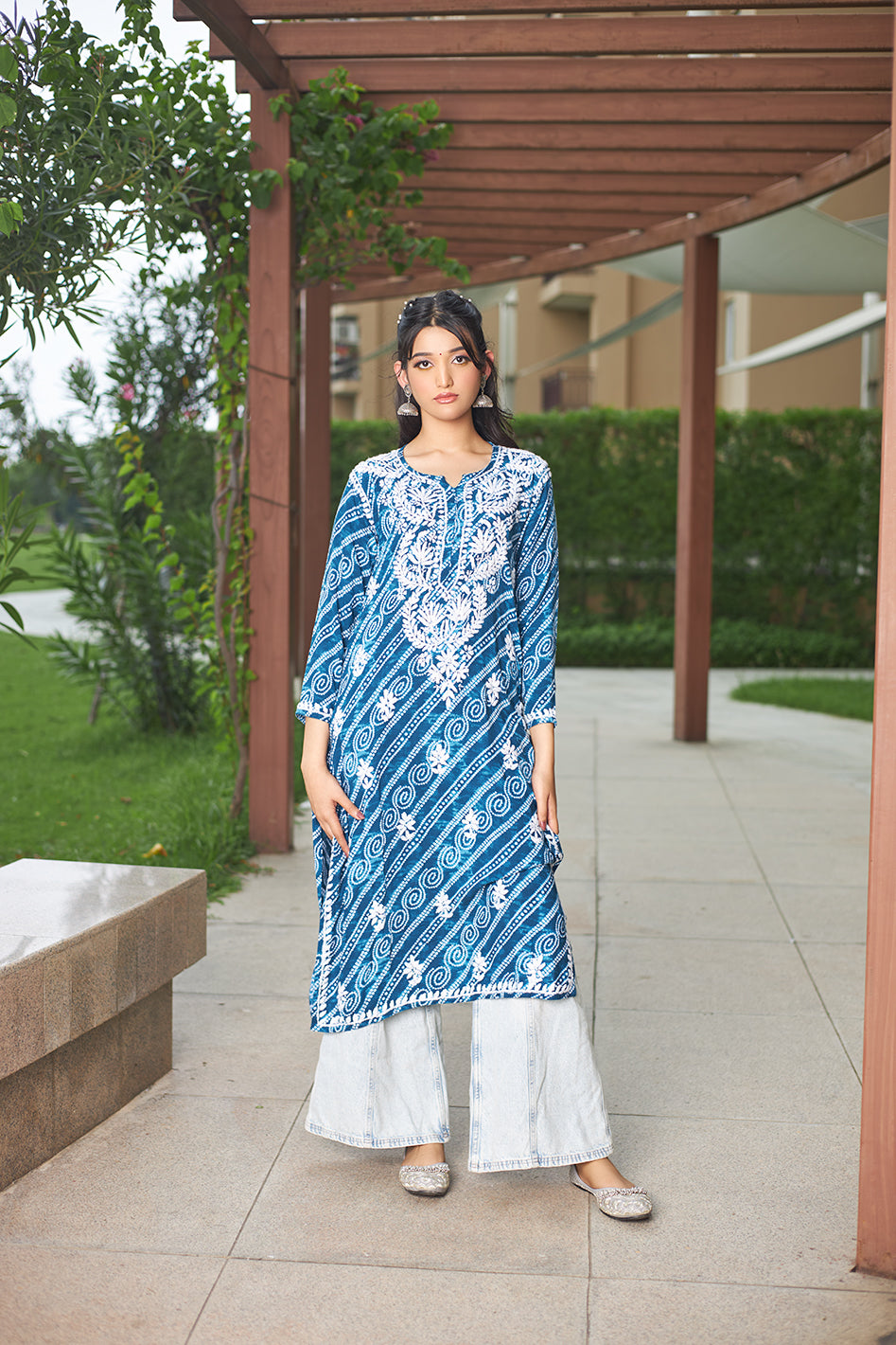 rayon foil print kurti