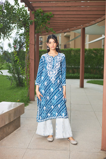rayon foil print kurti