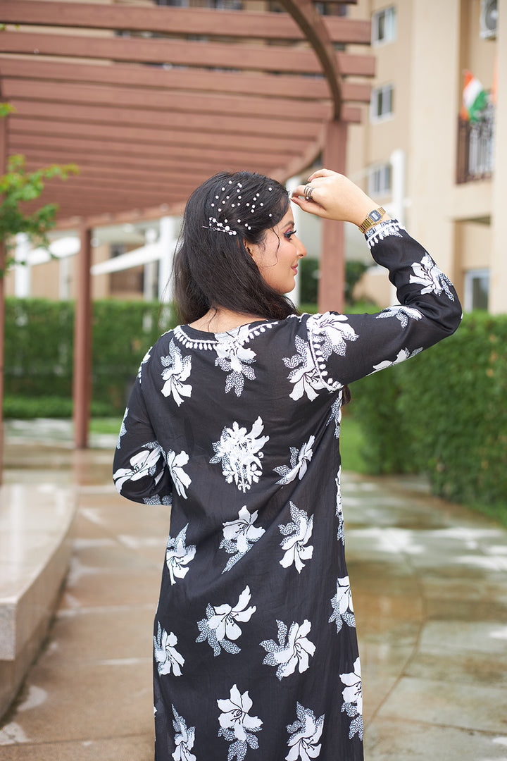lucknowi chikan long kurta